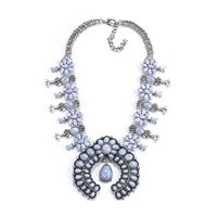 Mode Blume Künstlicher Kristall Legierung Überzug Künstlicher Kristall Halskette sku image 4