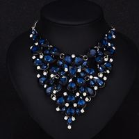 Fashion Flower Artificial Crystal Alloy Rhinestone Plating Flower Artificial Rhinestones Necklace main image 5