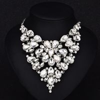 Fashion Flower Artificial Crystal Alloy Rhinestone Plating Flower Artificial Rhinestones Necklace main image 1