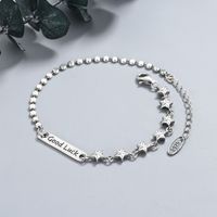 Fashion Letter Star Sterling Silver Bracelets Polishing 925 Silver Id Bracelets 1 Piece sku image 1