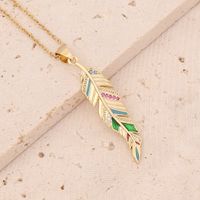 Stainless Steel 18K Gold Plated Fashion Inlay Heart Shape Owl Zircon Pendant Necklace main image 4