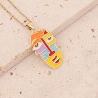 Stainless Steel 18K Gold Plated Fashion Inlay Heart Shape Owl Zircon Pendant Necklace main image 10