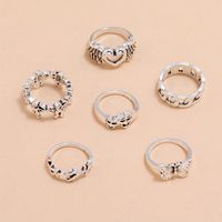 Fashion Heart Shape Butterfly Alloy Rings 6 Pieces main image 3