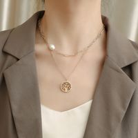 Elegant Tree Copper Pendant Necklace Gold Plated Hollow Out Zircon Copper Necklaces main image 1