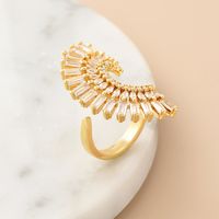 Fashion Sun Copper Open Ring Plating Zircon Copper Rings 1 Piece main image 1