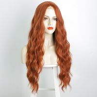 Women's Fashion Orange Casual High Temperature Wire Centre Parting Long Curly Hair Wigs main image 5