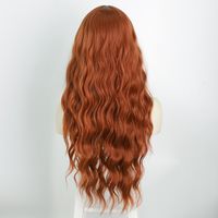 Women's Fashion Orange Casual High Temperature Wire Centre Parting Long Curly Hair Wigs main image 3