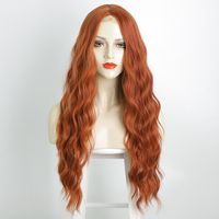 Women's Fashion Orange Casual High Temperature Wire Centre Parting Long Curly Hair Wigs sku image 1
