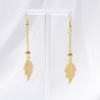 Simple Style Leaves Copper Dangling Earrings Plating Copper Earrings main image 1