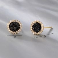 Fashion Round Copper Ear Studs Plating Crystal Zircon Copper Earrings 1 Pair main image 2