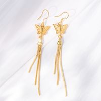 Simple Style Butterfly Copper Dangling Earrings Plating Hollow Out Copper Earrings 1 Pair main image 1