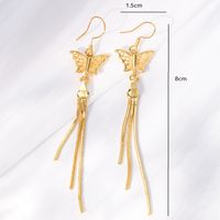 Simple Style Butterfly Copper Dangling Earrings Plating Hollow Out Copper Earrings 1 Pair main image 4