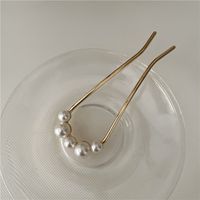 Simple Style Geometric Alloy Artificial Pearls Hairpin sku image 4