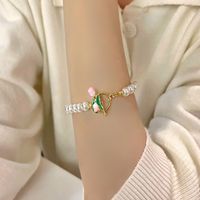 Sweet Flower Imitation Pearl Alloy Flower Bracelets 1 Piece main image 3