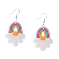 Cute Rainbow Soft Clay Earrings sku image 2