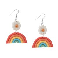 Cute Rainbow Soft Clay Earrings sku image 4