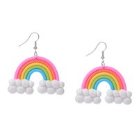 Cute Rainbow Soft Clay Earrings sku image 1