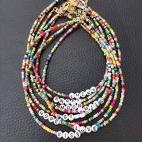 Sweet Letter Colorful Beaded Necklace main image 4