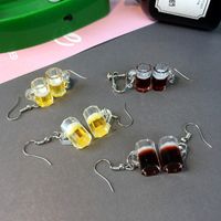 Novelty Wine Glass Plastic Resin Plating Earrings main image 1