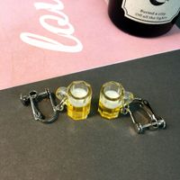 Novelty Wine Glass Plastic Resin Plating Earrings sku image 3