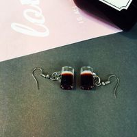 Novelty Wine Glass Plastic Resin Plating Earrings sku image 2