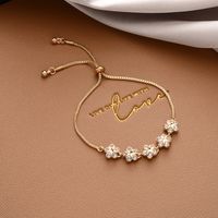 Fashion Flower Butterfly Alloy Pearl Plating Inlay Zircon Bracelets sku image 49