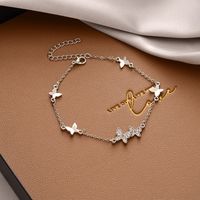 Fashion Flower Butterfly Alloy Pearl Plating Inlay Zircon Bracelets sku image 26