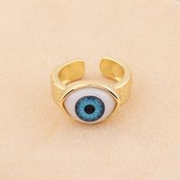 Retro Devil's Eye Copper Open Ring Plating Resin Copper Rings sku image 1