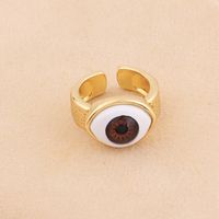 Retro Devil's Eye Copper Open Ring Plating Resin Copper Rings sku image 5
