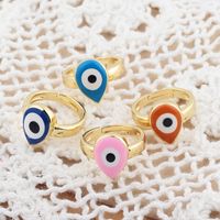 Retro Devil's Eye Water Droplets Copper Rings Plating Copper Rings main image 5