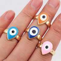 Retro Devil's Eye Water Droplets Copper Rings Plating Copper Rings main image 1