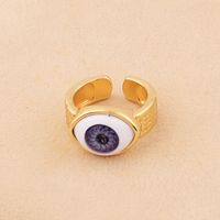 Retro Devil's Eye Copper Open Ring Plating Resin Copper Rings sku image 3
