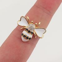 Cute Bee Copper Open Ring Inlay Zircon Copper Rings main image 5