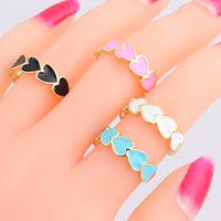 Simple Style Heart Shape Copper Open Ring Plating Copper Rings main image 4