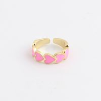 Simple Style Heart Shape Copper Open Ring Plating Copper Rings sku image 4