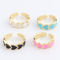 Simple Style Heart Shape Copper Open Ring Plating Copper Rings main image 2