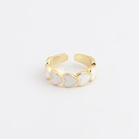 Simple Style Heart Shape Copper Open Ring Plating Copper Rings sku image 1