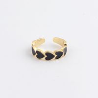 Simple Style Heart Shape Copper Open Ring Plating Copper Rings sku image 3