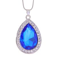 Glam Water Droplets Alloy Zircon Necklace sku image 12