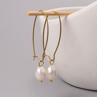 Elegant Pearl Titanium Steel Drop Earrings Earrings Plating Artificial Pearls Stainless Steel Earrings main image 6