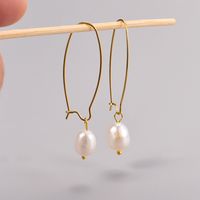 Elegant Pearl Titanium Steel Drop Earrings Earrings Plating Artificial Pearls Stainless Steel Earrings main image 3