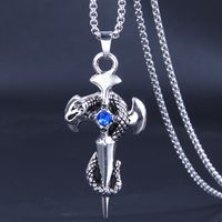 Hip-hop Cross Alloy Plating Artificial Rhinestones Pendant Necklace 1 Piece main image 3