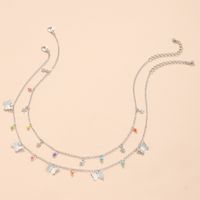 Sweet Star Butterfly Beaded Alloy Layered Plating Alloy Choker 1 Piece sku image 2