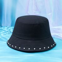 Women's Basic Solid Color Pearl Bucket Hat main image 4