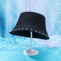 Women's Basic Solid Color Pearl Bucket Hat main image 3