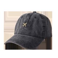Unisex Retro Solid Color Airplane Embroidery Baseball Cap main image 4