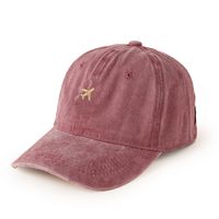 Unisex Retro Solid Color Airplane Embroidery Baseball Cap sku image 2
