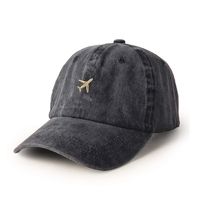Unisex Retro Solid Color Airplane Embroidery Baseball Cap sku image 1