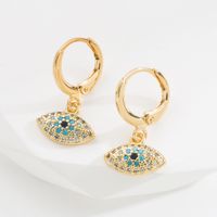 Fashion Eye Copper Ear Studs Plating Zircon Copper Earrings 1 Pair sku image 2
