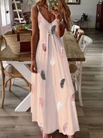 Women's Strap Dress Casual Elegant Fashion V Neck Printing Sleeveless Printing Maxi Long Dress Holiday Daily main image 6